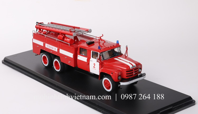 MÔ HÌNH XE CỨU HỎA ZIL 133 AC-40 ZEISS 181A (ĐỎ) 1:43 SSM