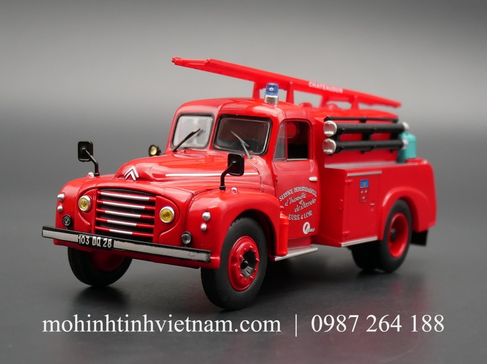 MÔ HÌNH XE CỨU HỎA CITROEN 46 CD CHATEAUDUN (ĐỎ) 1:43 IXO