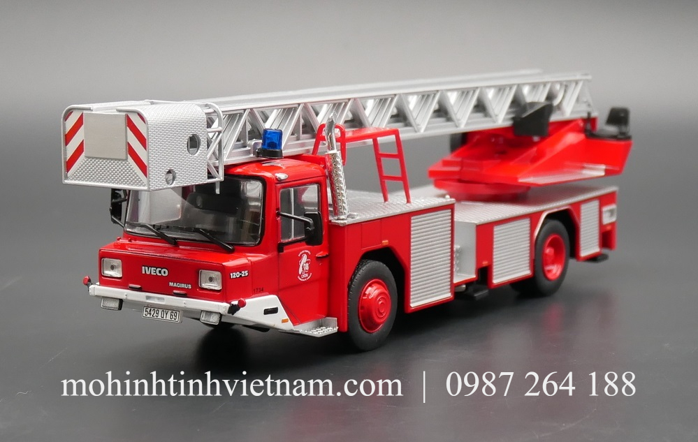 MÔ HÌNH XE CỨU HỎA IVECO MAGIRUS DLK (ĐỎ) 1:43 IXO