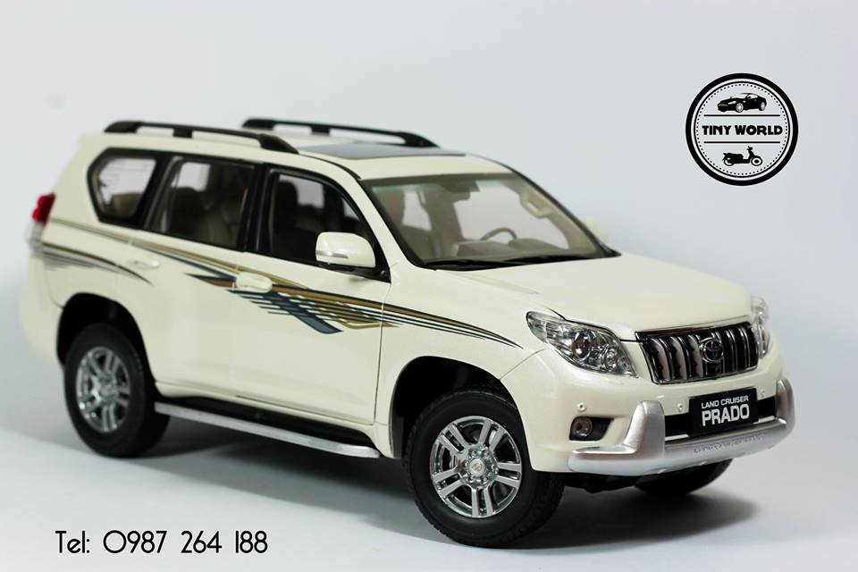 MÔ HÌNH Ô TÔ TOYOTA LAND CRUISER PRADO (TRẮNG) 1:18 PAUDI