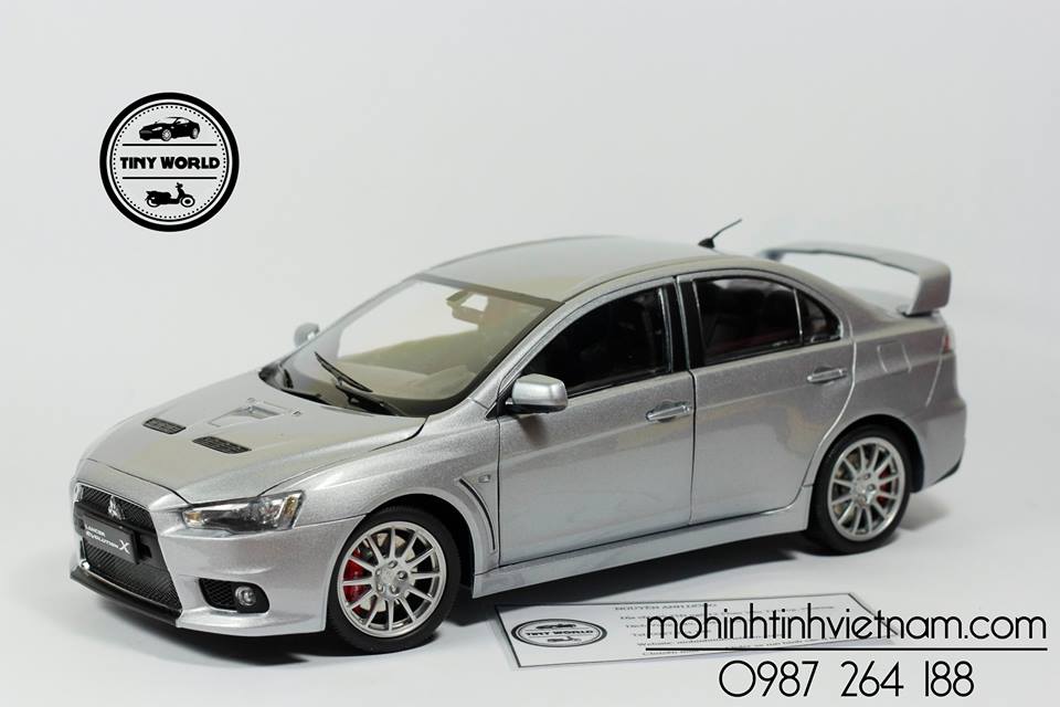 MÔ HÌNH Ô TÔ MITSUBISHI LANCER EVO 10 (BẠC) 1:18 CMS