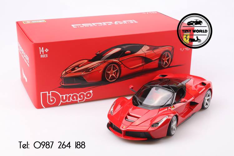 MÔ HÌNH Ô TÔ FERRARI LAFERRARI (ĐỎ) 1:18 BBURAGO SIGNATURE