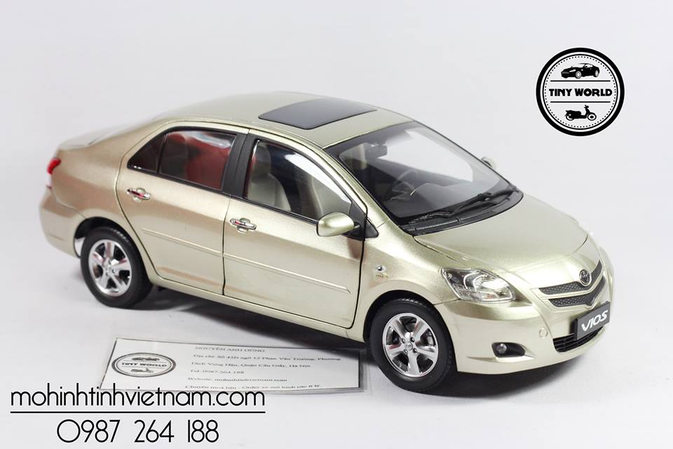 MÔ HÌNH Ô TÔ TOYOTA VIOS 2009 (GOLD) 1:18 PAUDI