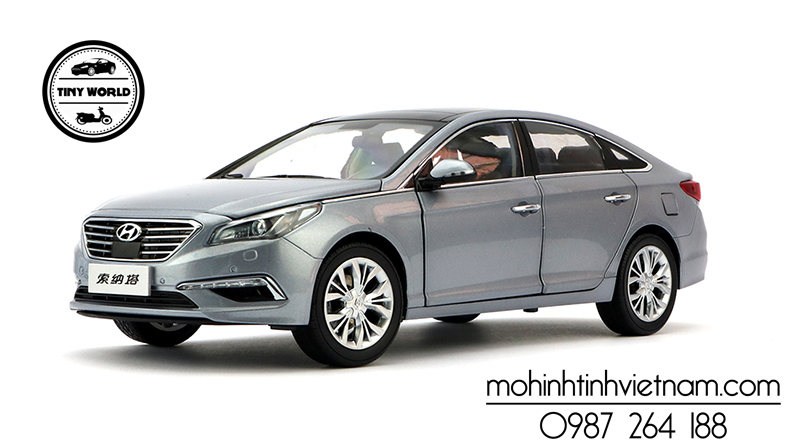 MÔ HÌNH Ô TÔ HYUNDAI SONATA 2015 (BẠC) 1:18 DEALER