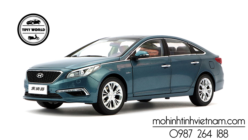 MÔ HÌNH Ô TÔ HYUNDAI SONATA 2015 (XANH) 1:18 DEALER