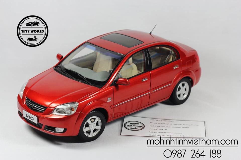 MÔ HÌNH Ô TÔ KIA RIO (ĐỎ) 1:18 DEALER