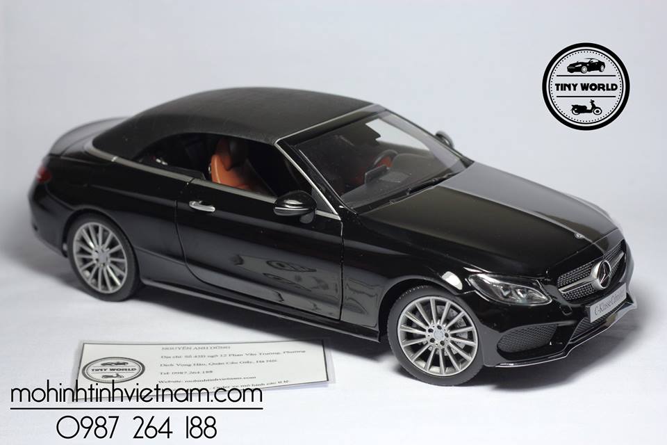 MÔ HÌNH Ô TÔ MERCEDES-BENZ C-KLASSE CONVERTIBLE (ĐEN) 1:18 ISCALE
