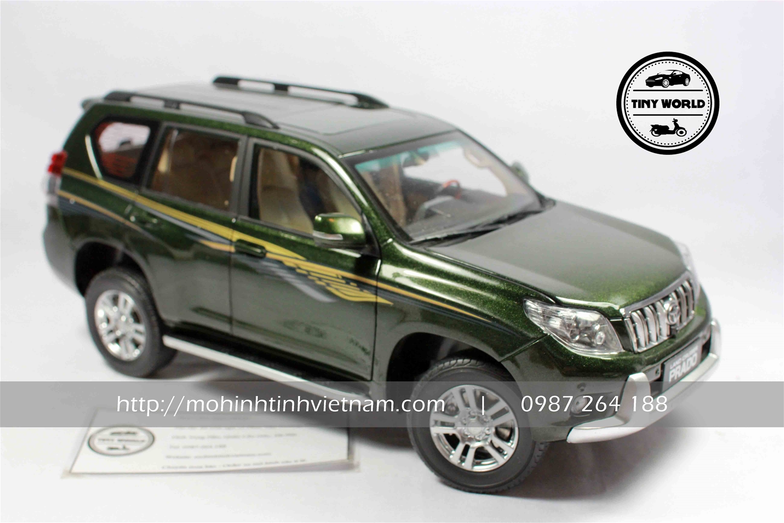 MÔ HÌNH Ô TÔ TOYOTA LAND CRUISER PRADO (XANH) 1:18 PAUDI