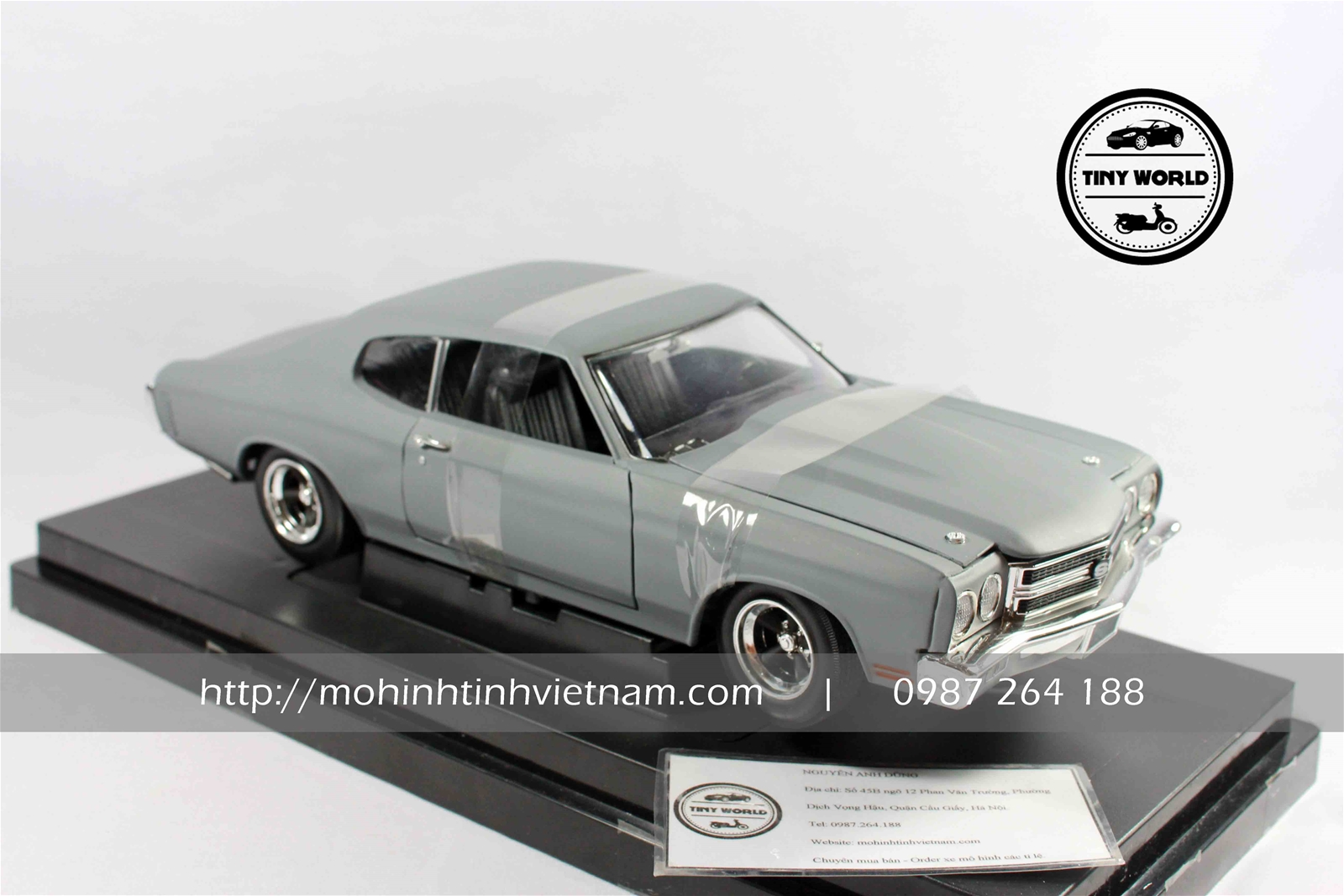 MÔ HÌNH Ô TÔ CHEVY CHEVELLE SS 1970 (XÁM) 1:18 JADA