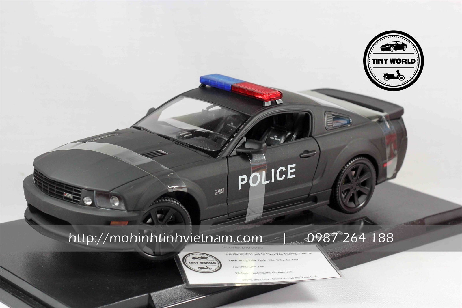 MÔ HÌNH Ô TÔ FORD MUSTANG SALEEN POLICE 2007 (ĐEN) 1:18 WELLY