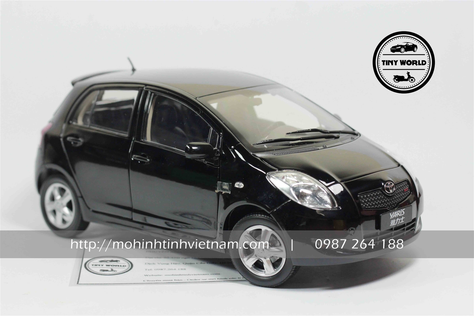 MÔ HÌNH Ô TÔ TOYOTA YARIS 2008 (ĐEN) 1:18 PAUDI