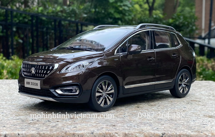 MÔ HÌNH Ô TÔ PEUGEOT 3008 2016 (NÂU) 1:18 DEALER
