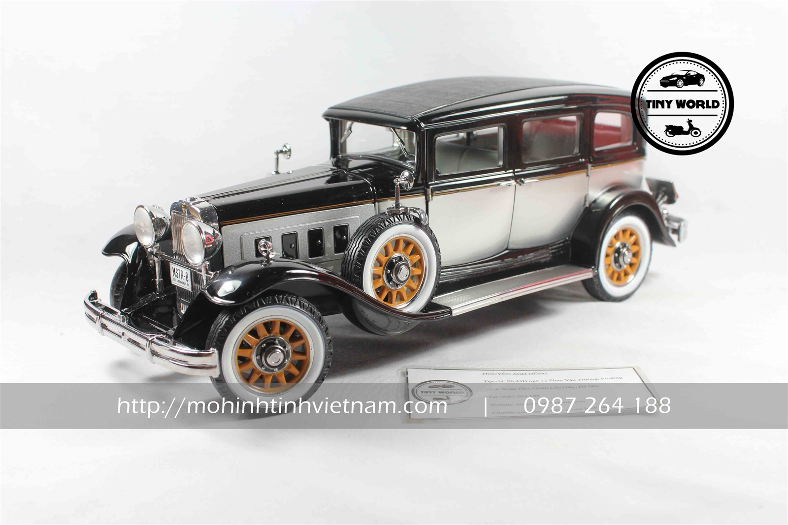 MÔ HÌNH Ô TÔ CADILLAC PEERLESS MASTER 8 SEDAN (ĐEN) 1:18 AUTO WORLD