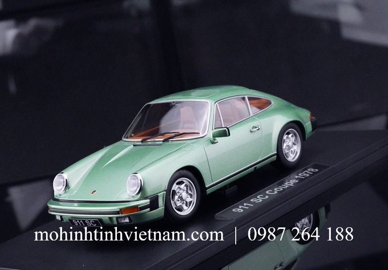 MÔ HÌNH Ô TÔ PORSCHE 911 SC COUPE 1978 (XANH) 1:18 KK MODEL