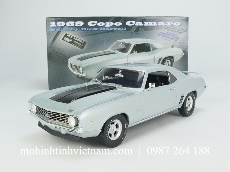MÔ HÌNH Ô TÔ CHEVROLET COPO CAMARO 1969 (BẠC ) 1:18 ACME