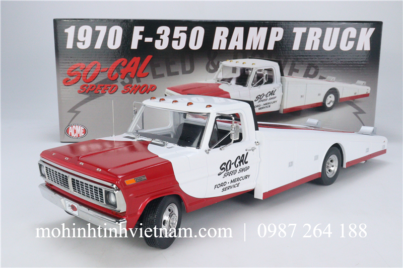 MÔ HÌNH Ô TÔ FORD F-350 RAM TRUCK 1970 (ĐỎ) 1:18 ACME