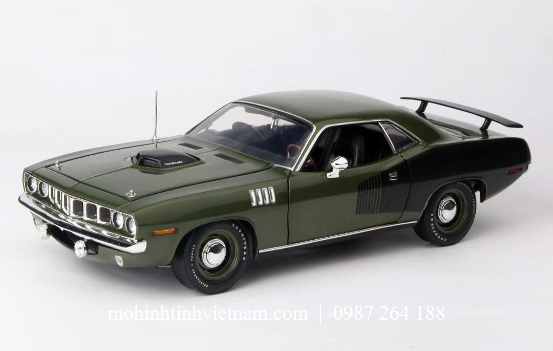 MÔ HÌNH Ô TÔ PLYMOUTH BARRACUDA HEMI 1971 (XANH) 1:18 ACME