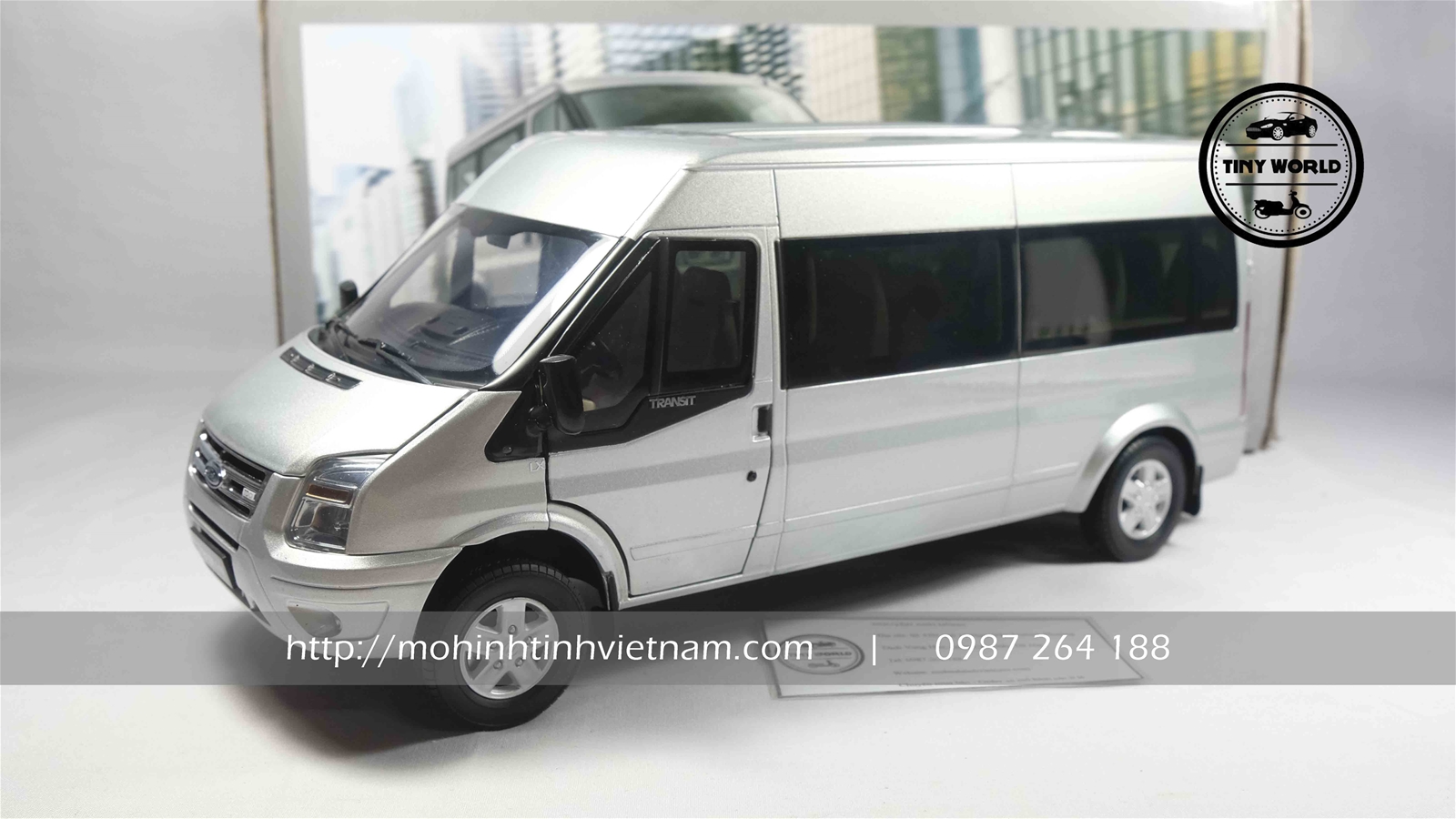 MÔ HÌNH Ô TÔ FORD TRANSIT 2014 (BẠC) 1:18 PAUDI