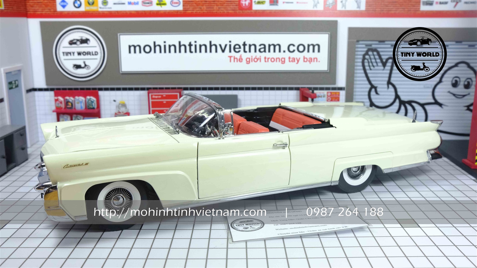MÔ HÌNH Ô TÔ LINCOLN CONTINENTAL MK3 1958 (TRẮNG SỮA) 1:18 SUNSTAR