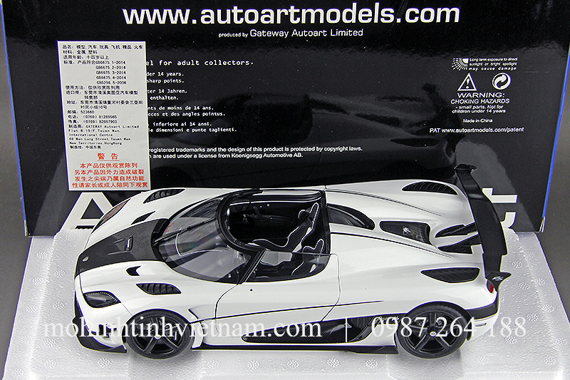 MÔ HÌNH Ô TÔ KOENIGSEGG AGERA RS (TRẮNG) 1:18 AUTOART