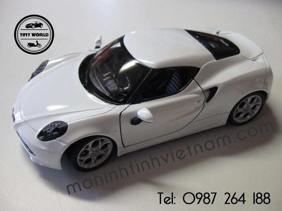 MÔ HÌNH Ô TÔ ALFA ROMEO 4C (TRẮNG) 1:24 WELLY