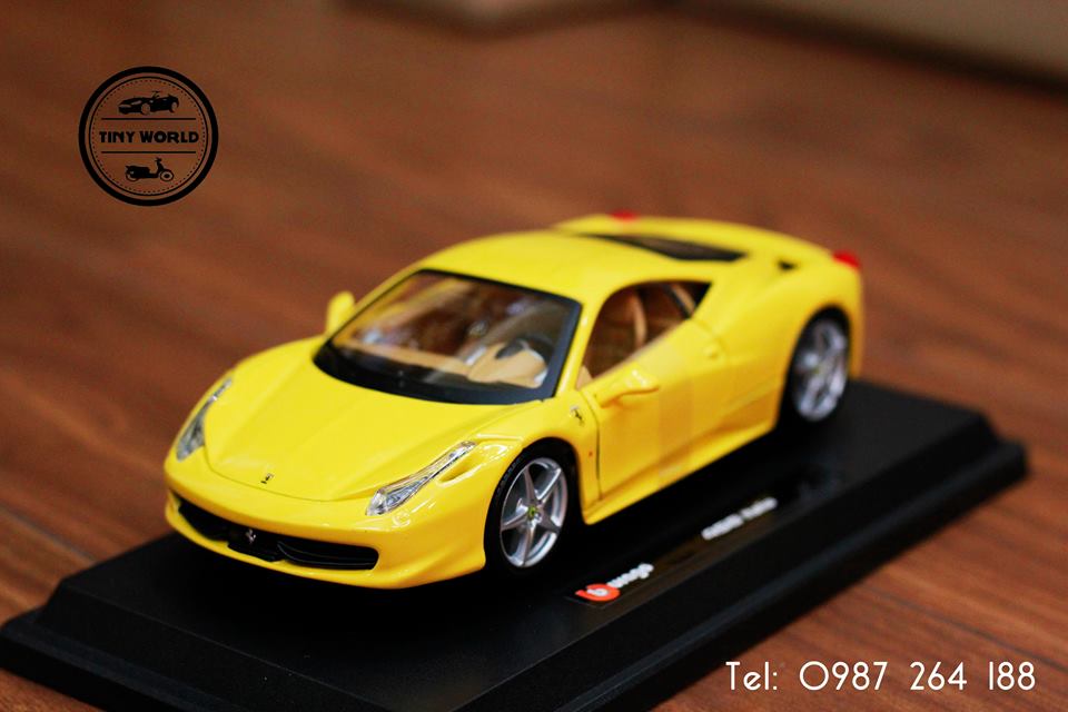 MÔ HÌNH Ô TÔ FERRARI 458 ITALIA (VÀNG) 1:24 BBURAGO