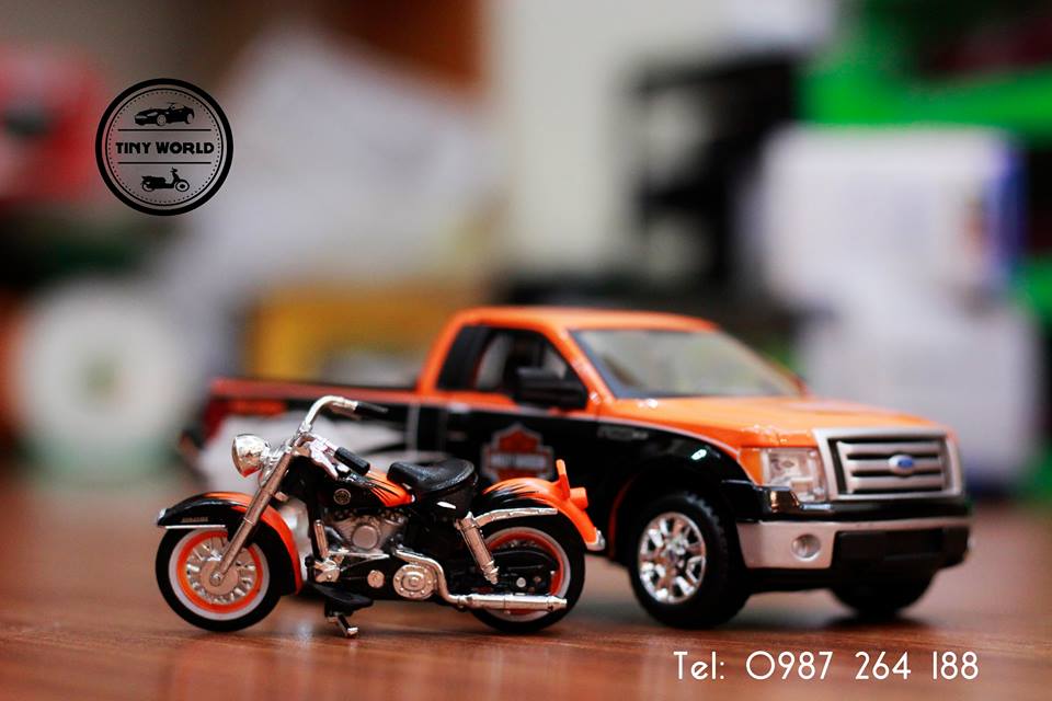 MÔ HÌNH Ô TÔ FORD F-150 STX VS 1958 FLH DUO GLIDE (CAM) 1:27 MAISTO