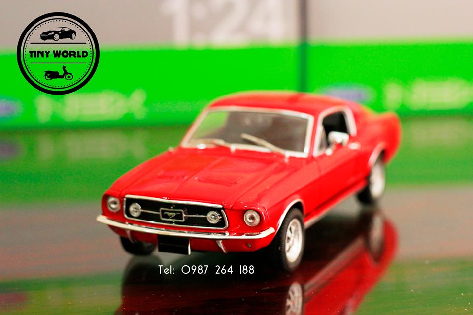 MÔ HÌNH Ô TÔ FORD MUSTANG GT 1967 (ĐỎ) 1:24 WELLY