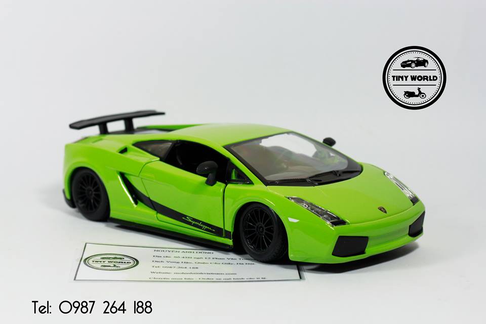 MÔ HÌNH Ô TÔ LAMBORGHINI GALLARDO SUPERLEGGERA (XANH) 1:24 BBURAGO