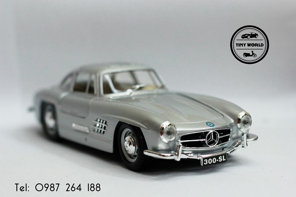 MÔ HÌNH Ô TÔ MERCEDES-BENZ 300SL 1954 (BẠC) 1:24 BBURAGO