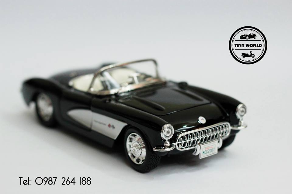 MÔ HÌNH Ô TÔ CHEVROLET CORVETEE 1957 (ĐEN) 1:24 MAISTO