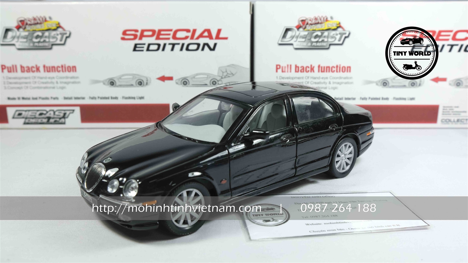 MÔ HÌNH Ô TÔ JAGUAR S-TYPE 1998 (ĐEN) 1:24 WELLY