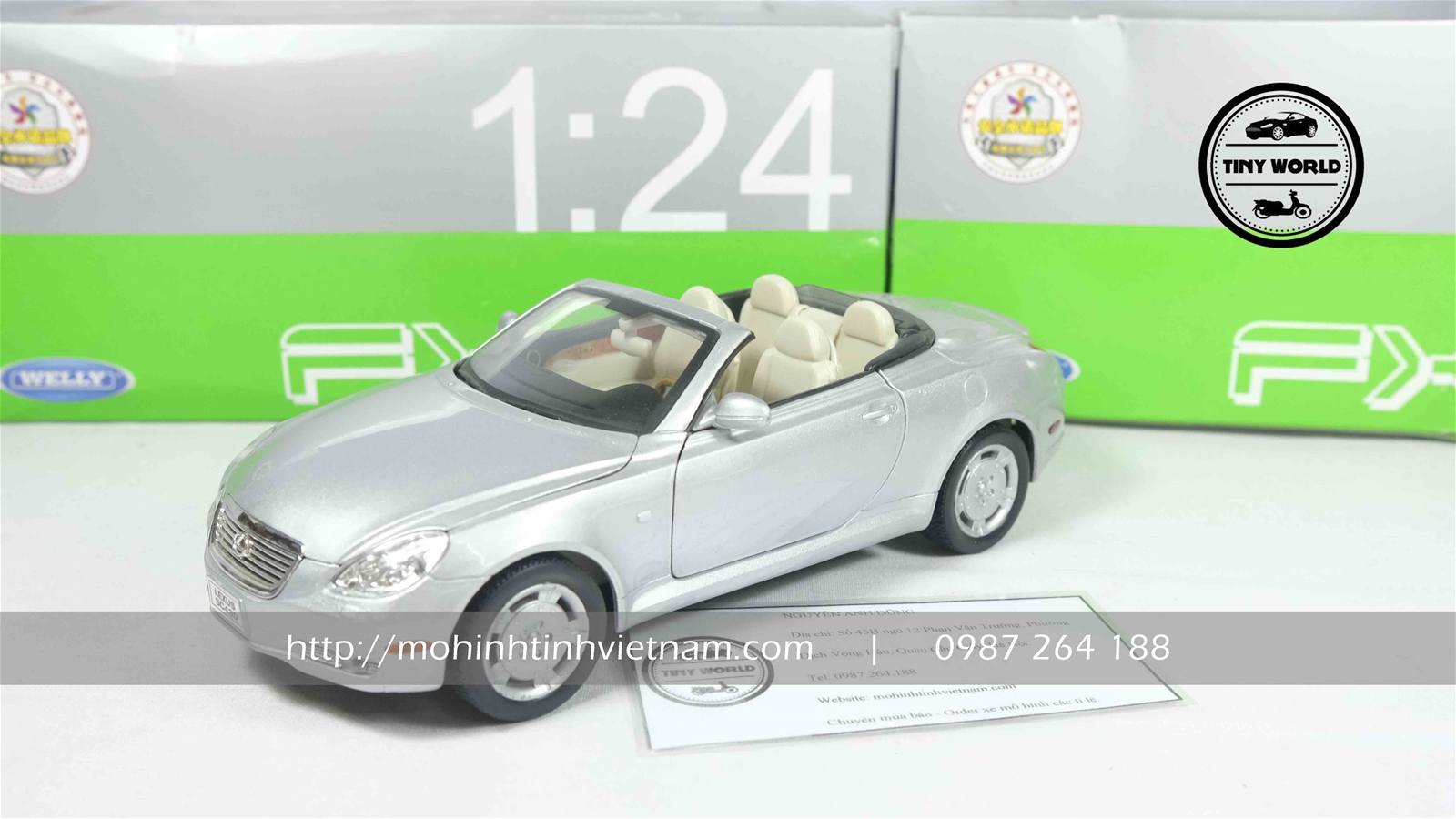 MÔ HÌNH Ô TÔ LEXUS SC430 (BẠC) 1:24 WELLY