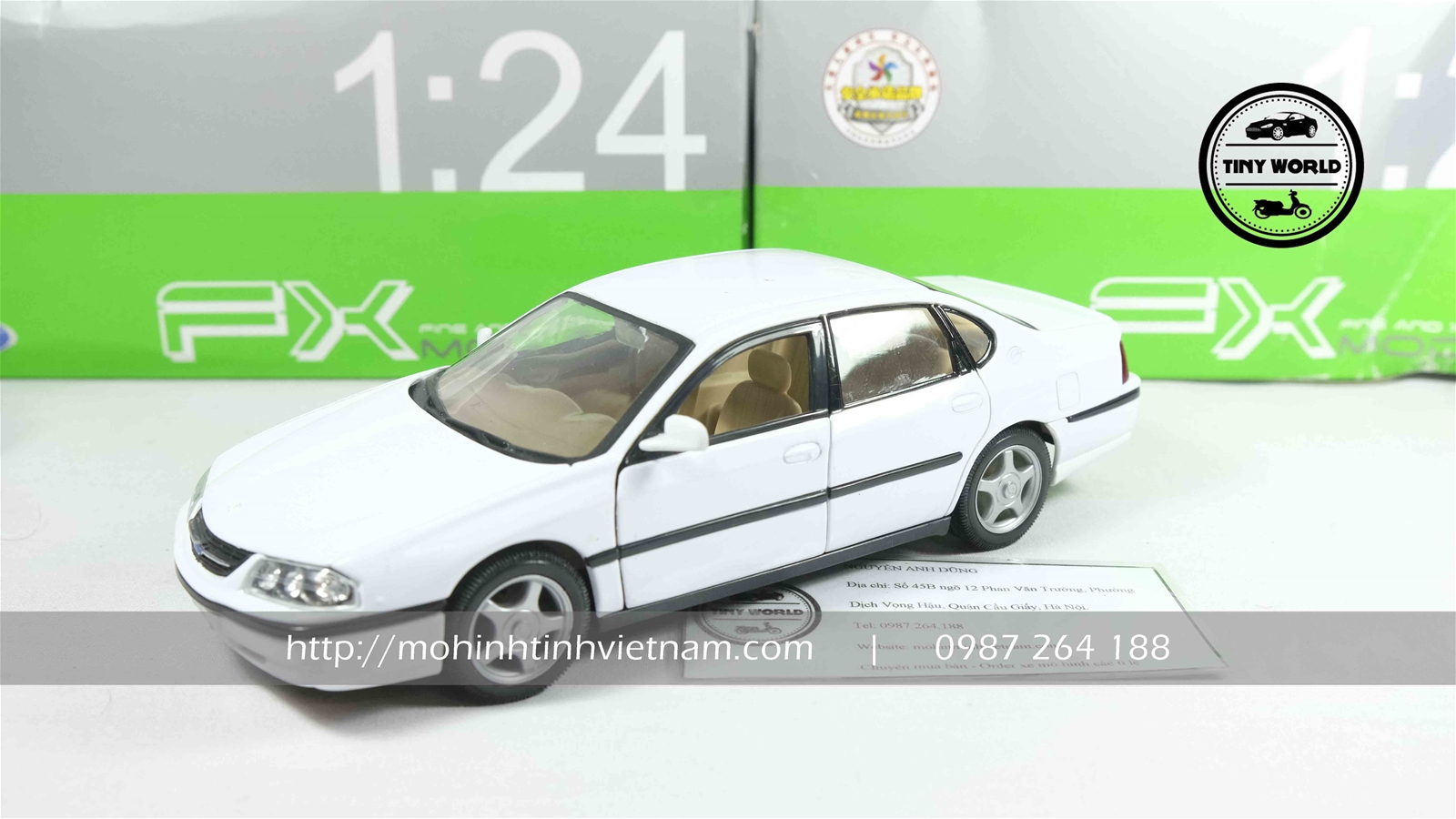MÔ HÌNH Ô TÔ CHEVROLET IMPALA 2001 (TRẮNG) 1:24 WELLY