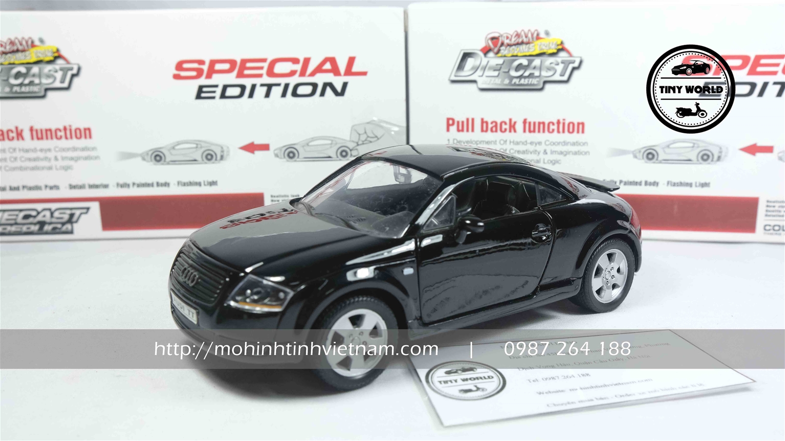 MÔ HÌNH Ô TÔ AUDI TT COUPE (ĐEN) 1:24 WELLY