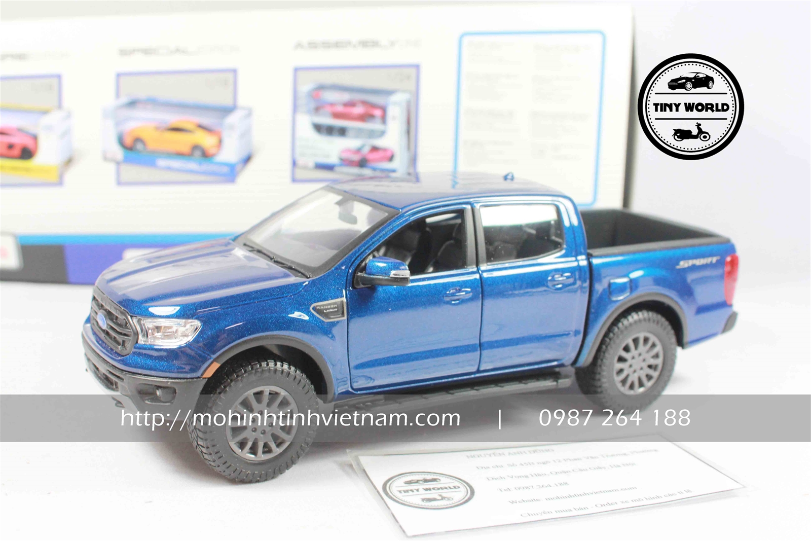 MÔ HÌNH Ô TÔ FORD RANGER 2019 (XANH) 1:27 MAISTO