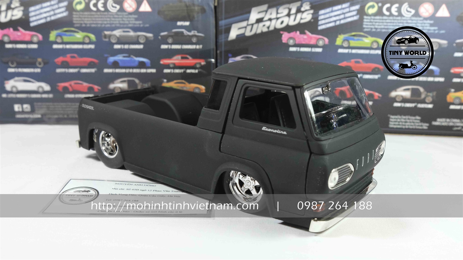 MÔ HÌNH Ô TÔ FORD ECONOLINE PICKUP 1965 (ĐEN) 1:24 JADA
