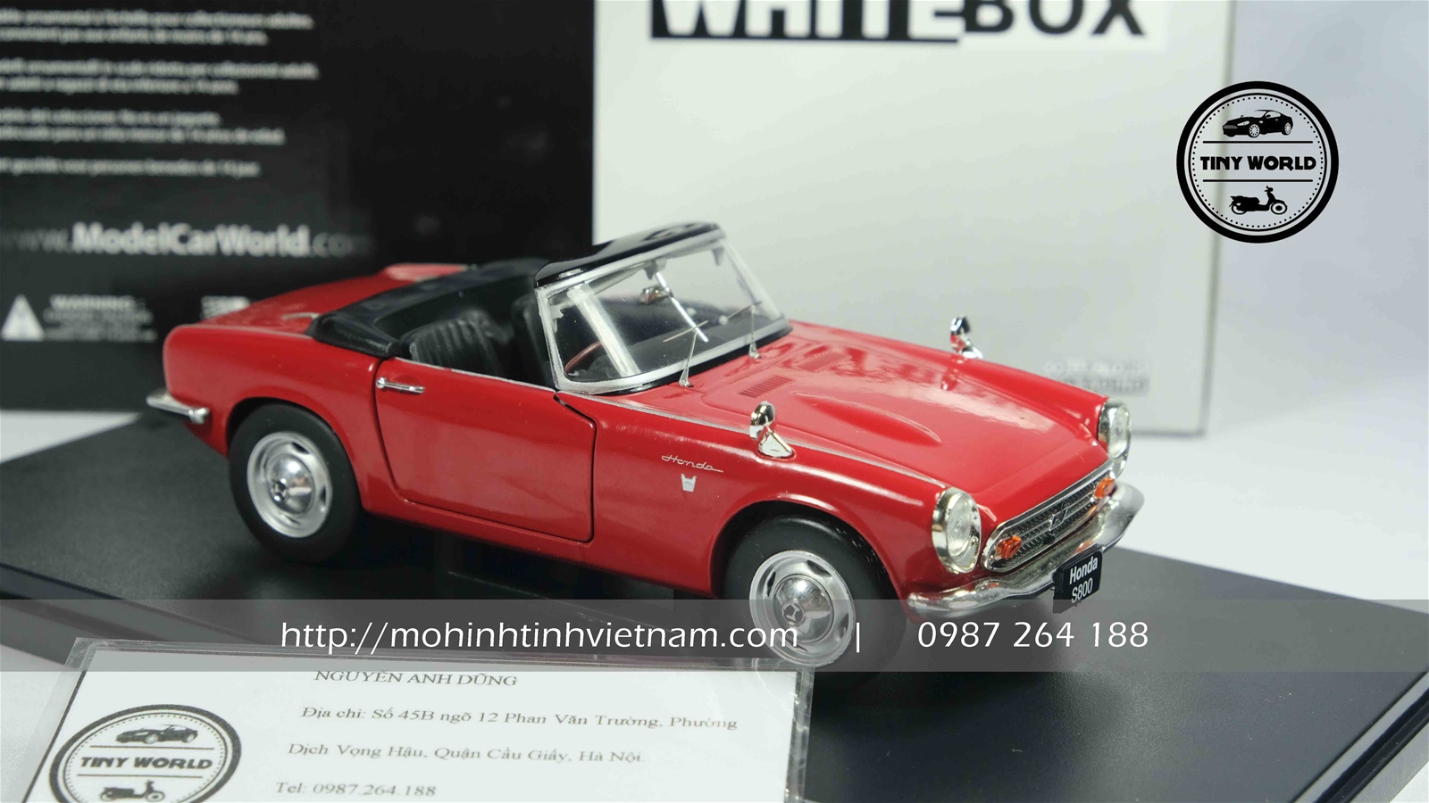 MÔ HÌNH Ô TÔ HONDA S800 1966 (ĐỎ) 1:24 WHITEBOX