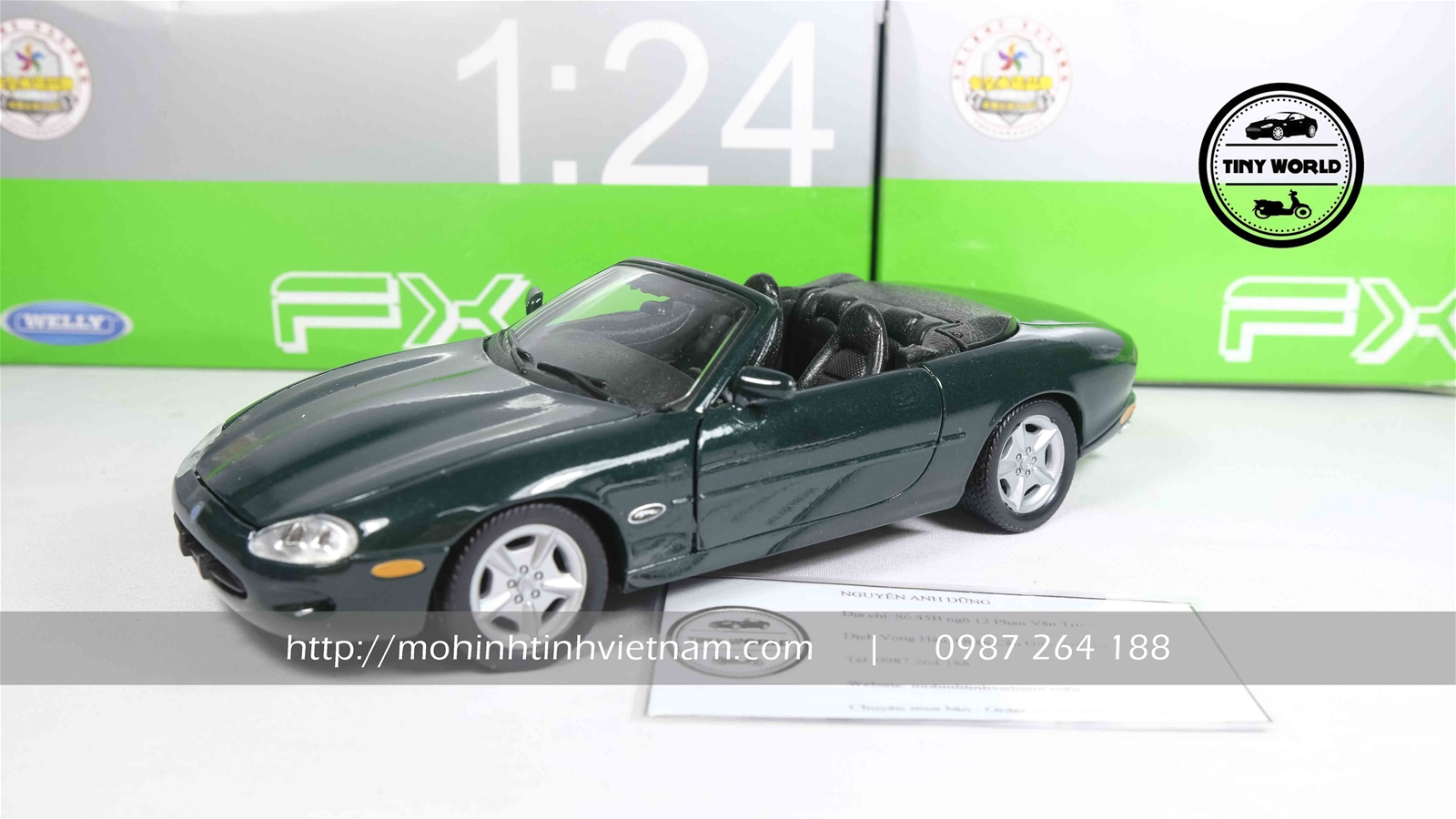 MÔ HÌNH Ô TÔ JAGUAR XK8 (XANH) 1:24 WELLY