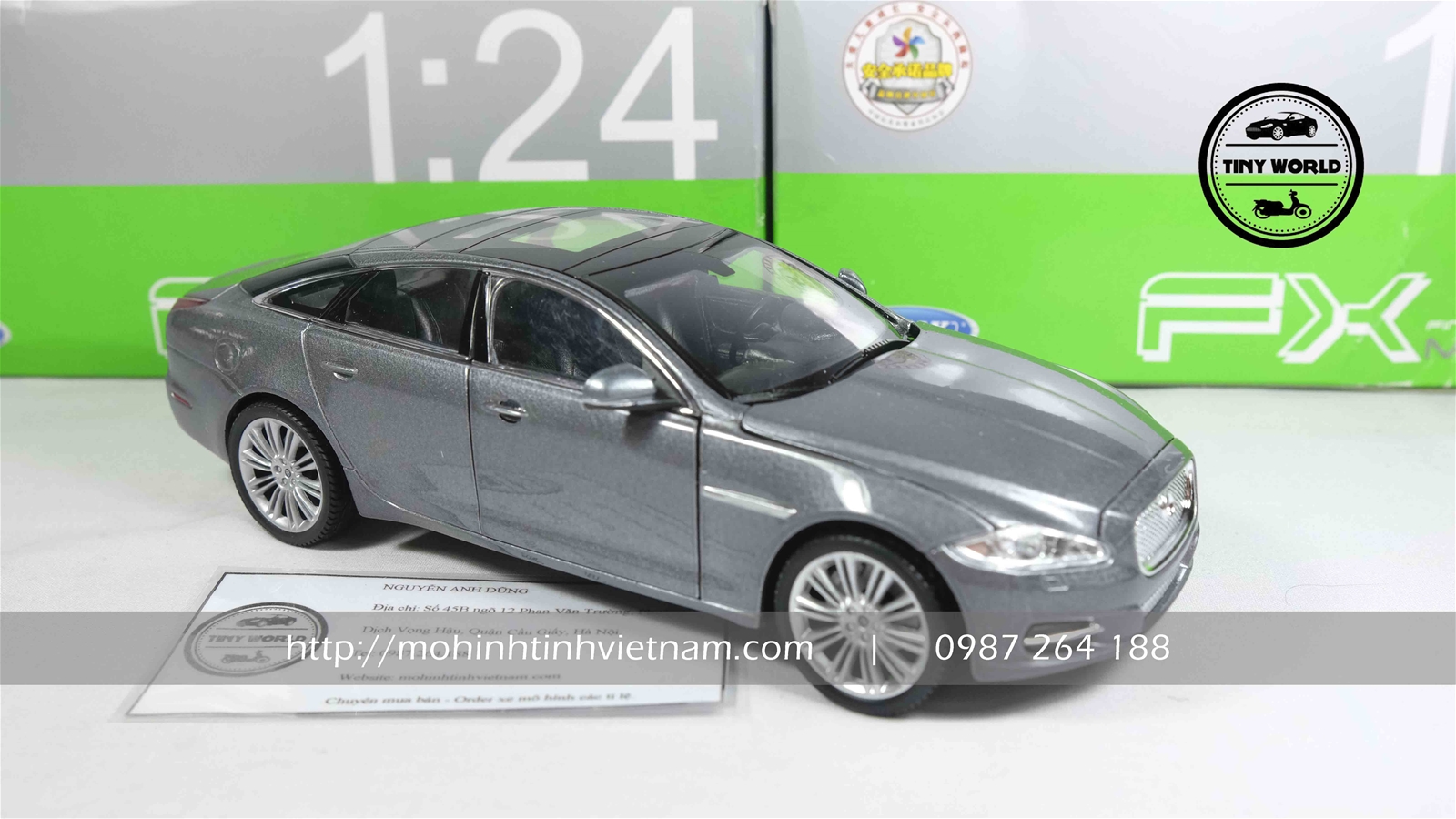 MÔ HÌNH Ô TÔ JAGUAR XJ 2010 (XÁM) 1:24 WELLY