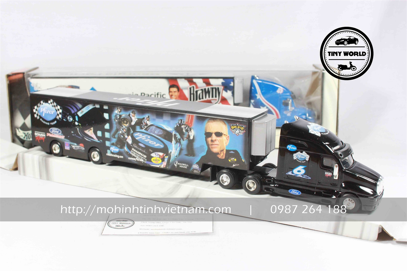 MÔ HÌNH CONTAINER MARK MARTIN (ĐEN)1:64 HOTWHEELS