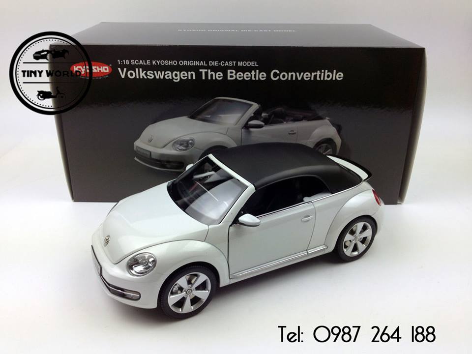 MÔ HÌNH Ô TÔ VOLKSWAGEN THE BEETLE CONVERTIBLE (TRẮNG SỮA) 1/18 KYOSHO