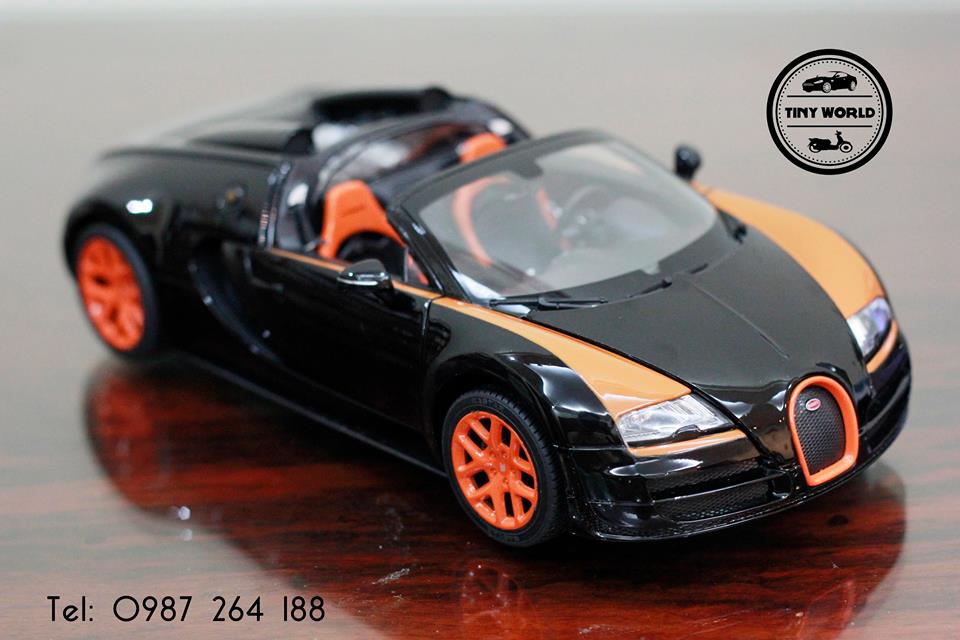 MÔ HÌNH Ô TÔ BUGATTI VEYRON (ĐEN) 1:18 RASTAR