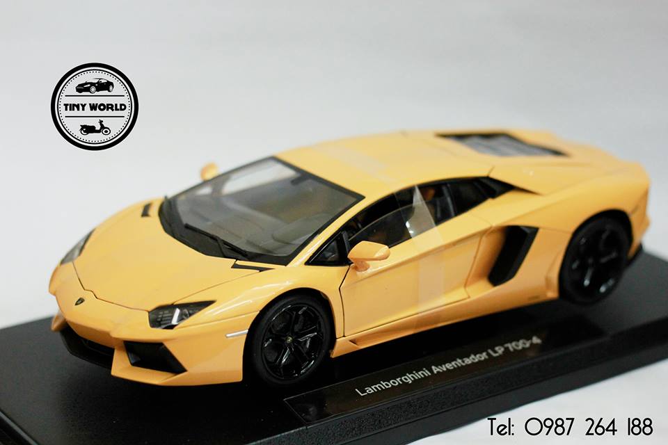 MÔ HÌNH Ô TÔ LAMBORGHINI AVENTADOR LP700-4 (VÀNG) 1:18 WELLY
