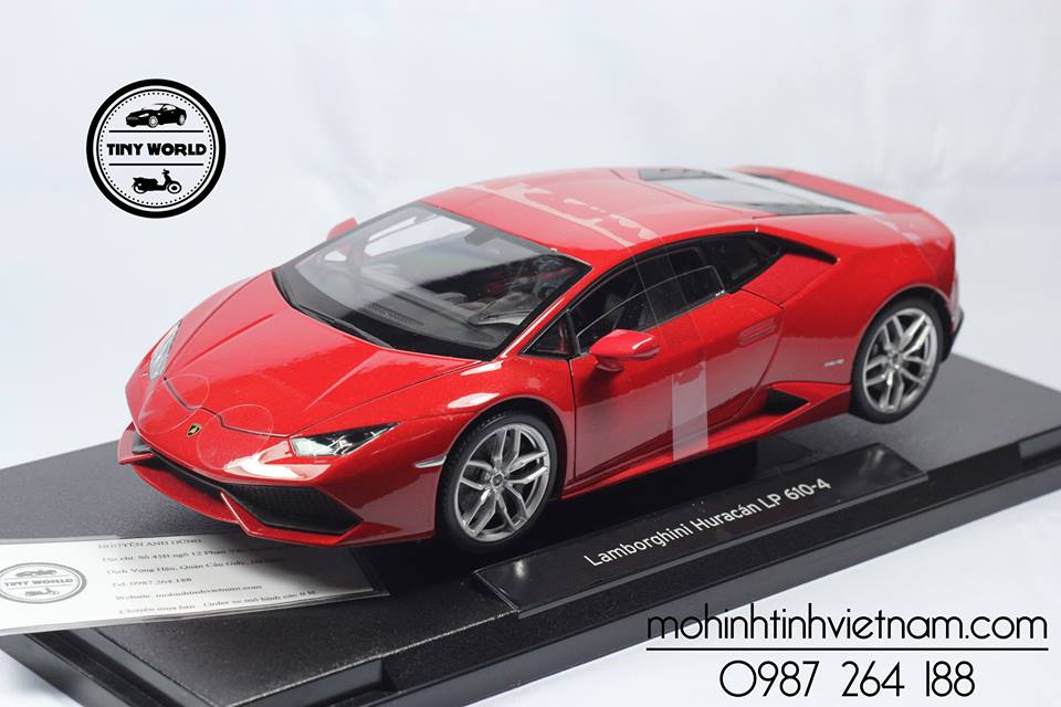 MÔ HÌNH Ô TÔ LAMBORGHINI HURACAN LP610-4 (ĐỎ) 1:18 WELLY