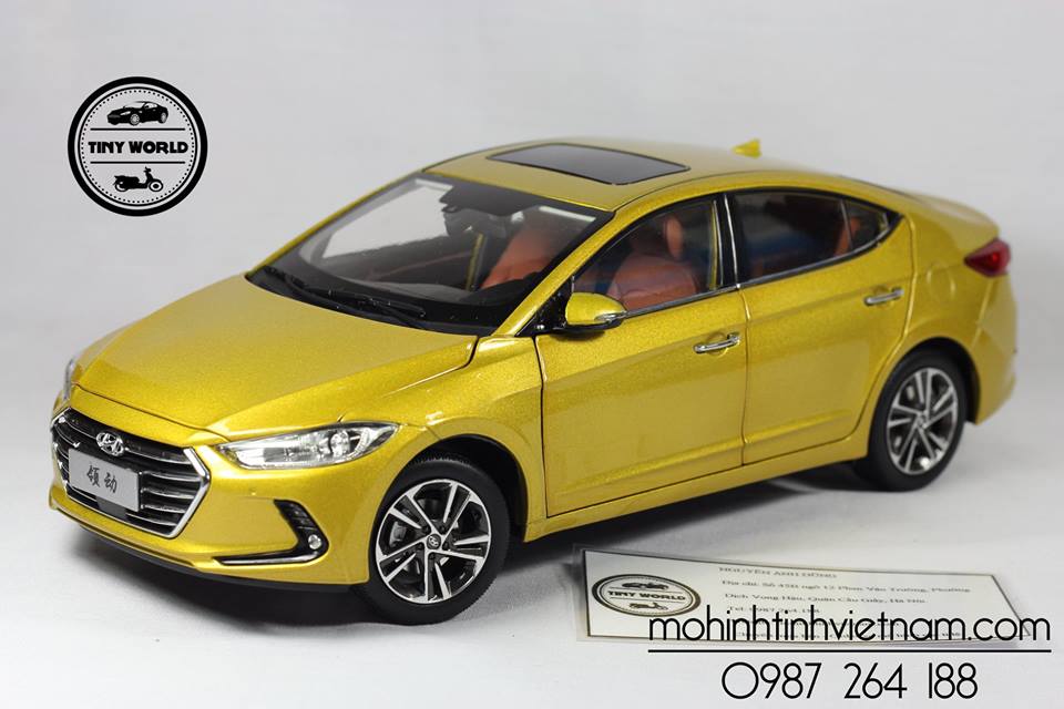MÔ HÌNH Ô TÔ HYUNDAI ELANTRA 2016 (VÀNG) 1:18 DEALER