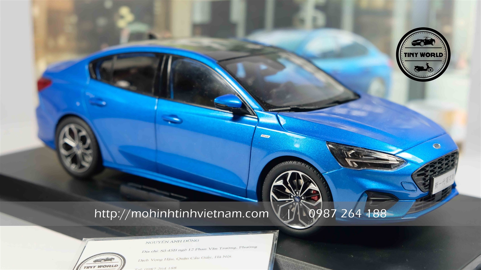MÔ HÌNH Ô TÔ FORD FOCUS 2020 (XANH) 1:18 DEALER