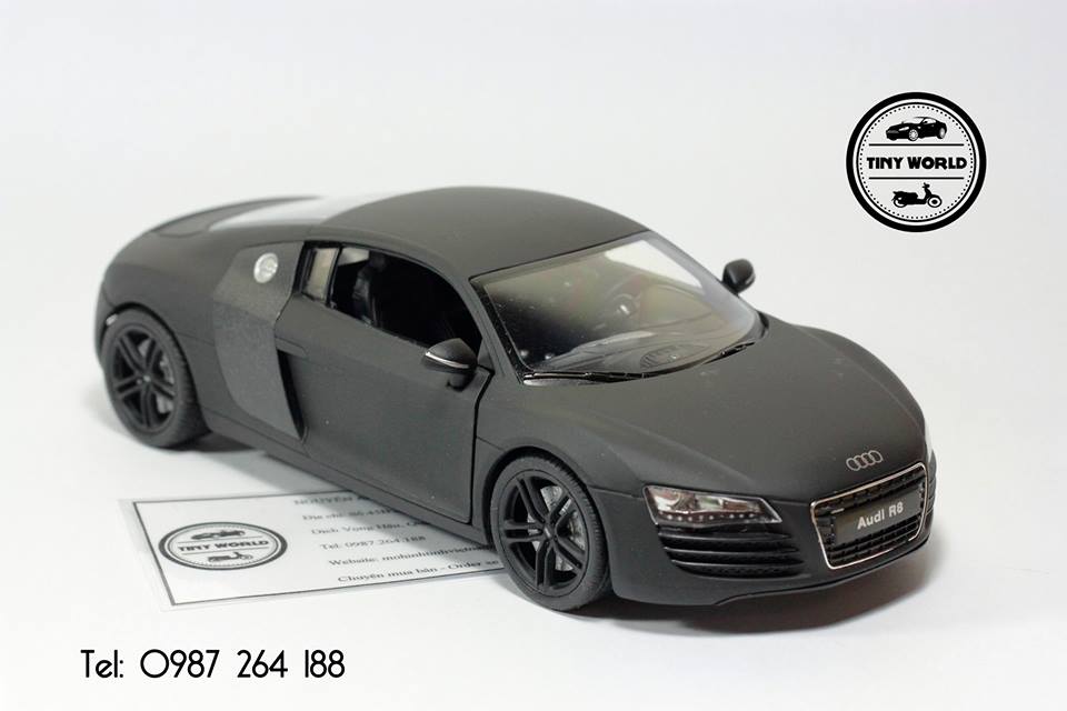 MÔ HÌNH Ô TÔ AUDI R8 (ĐEN SẦN) 1:24 WELLY