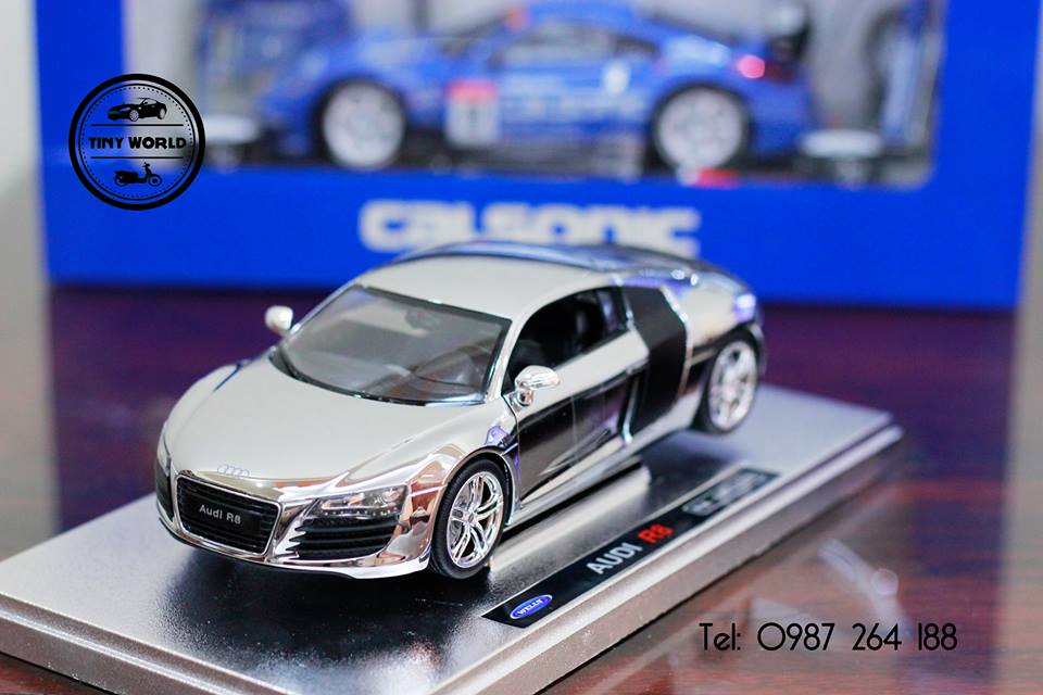 MÔ HÌNH Ô TÔ AUDI R8 (MẠ CROM) 1:24 WELLY