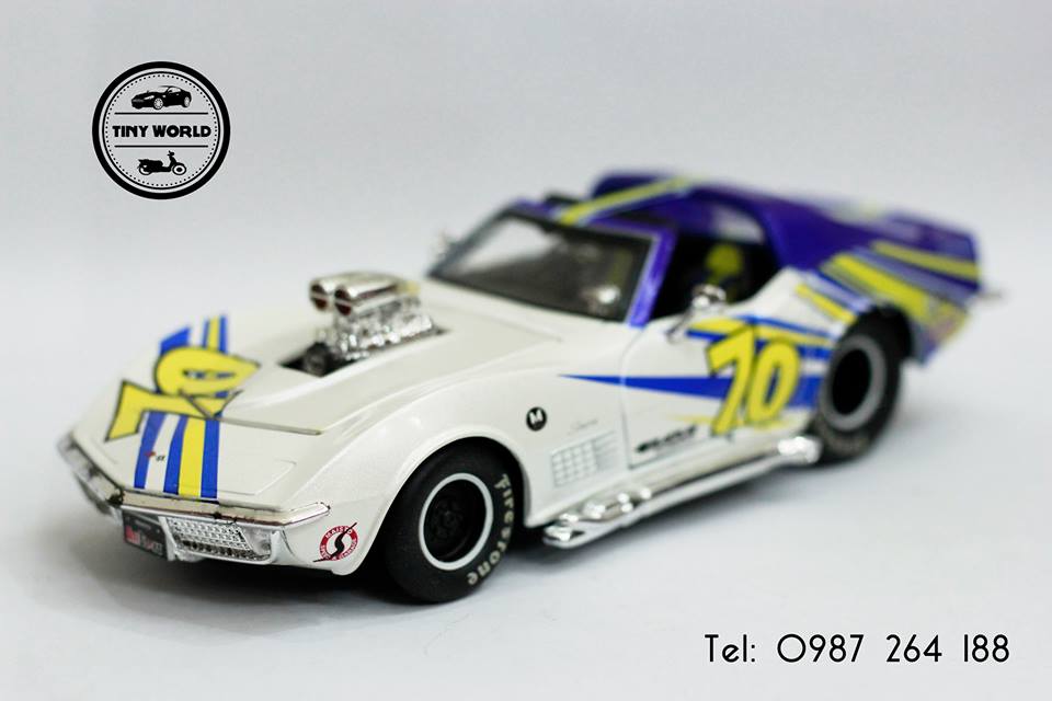 MÔ HÌNH Ô TÔ CHEVROLET CORVETTE 1970 (TRẮNG) 1:24 MAISTO